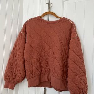 quilted sweatshirt with floral detail